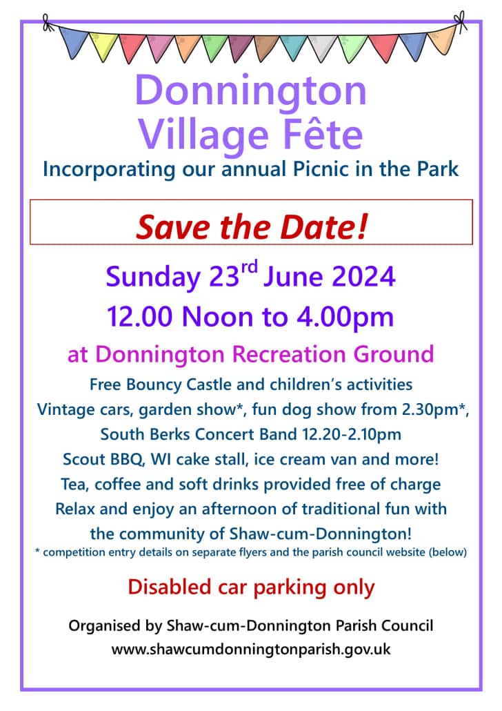 Donnington Village Fete - save the date poster