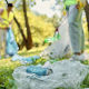 people litter picking on a sunny day
